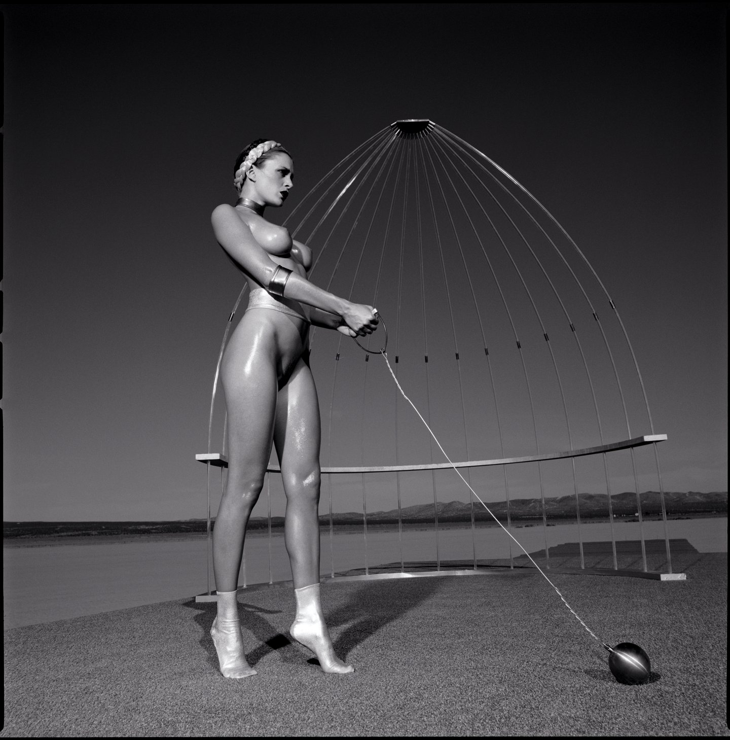 "OLYMPICS SHUT PUT" — EL MIRAGE LAKE (CA) 2000 — SILVEREYE — ARCHIVAL PIGMENT PRINT