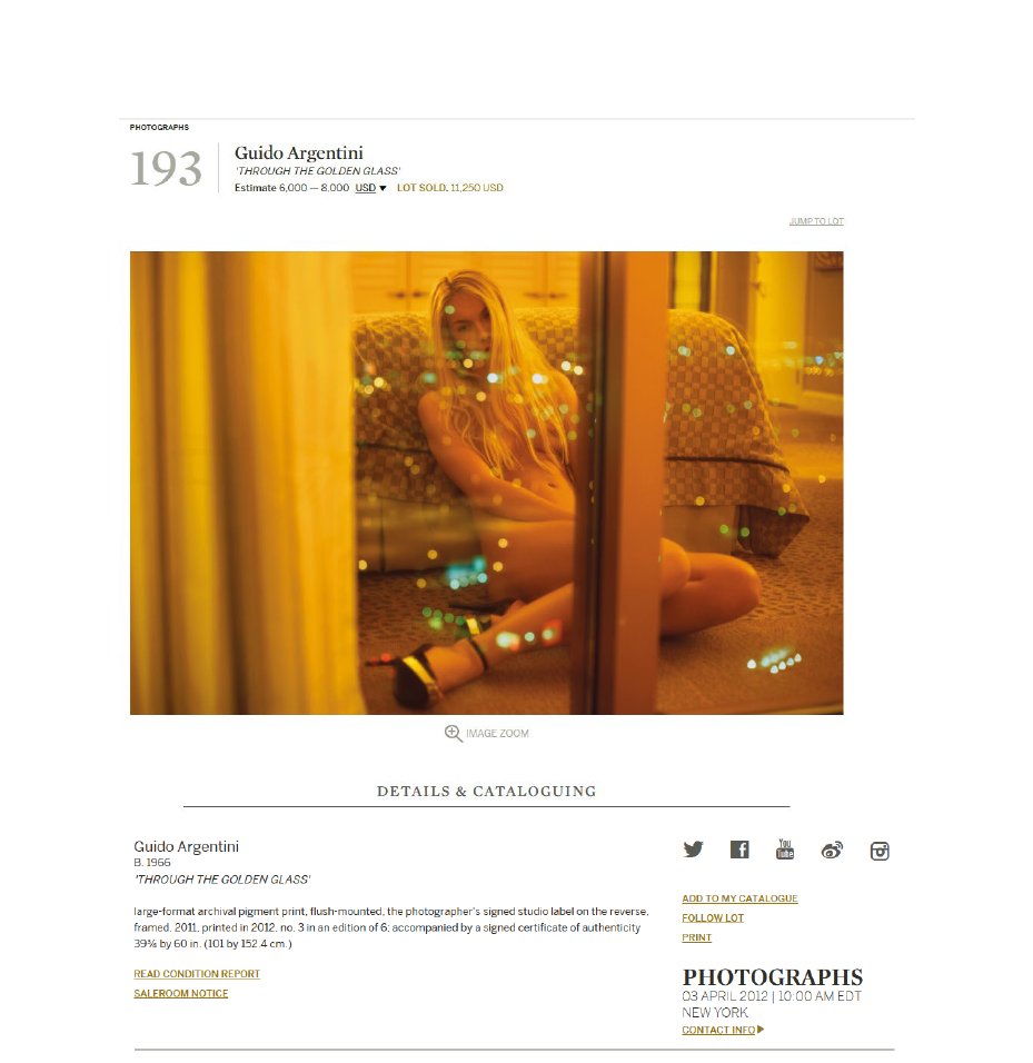 SOTHEBY'S — THROUGH THE GOLDEN GLASS