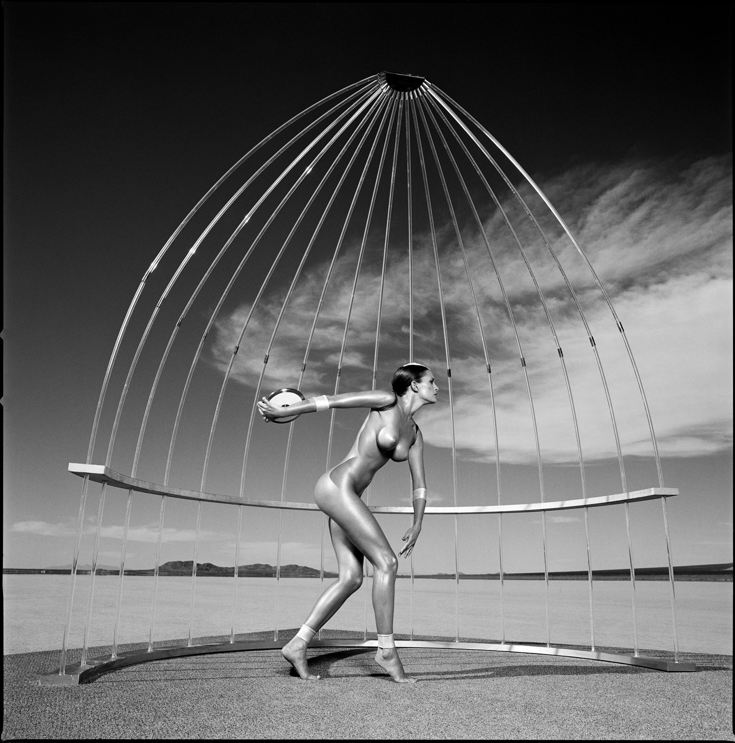 "OLYMPICS DISCUS TROW" — EL MIRAGE LAKE (CA) 2000 — SILVEREYE — ARCHIVAL PIGMENT PRINT