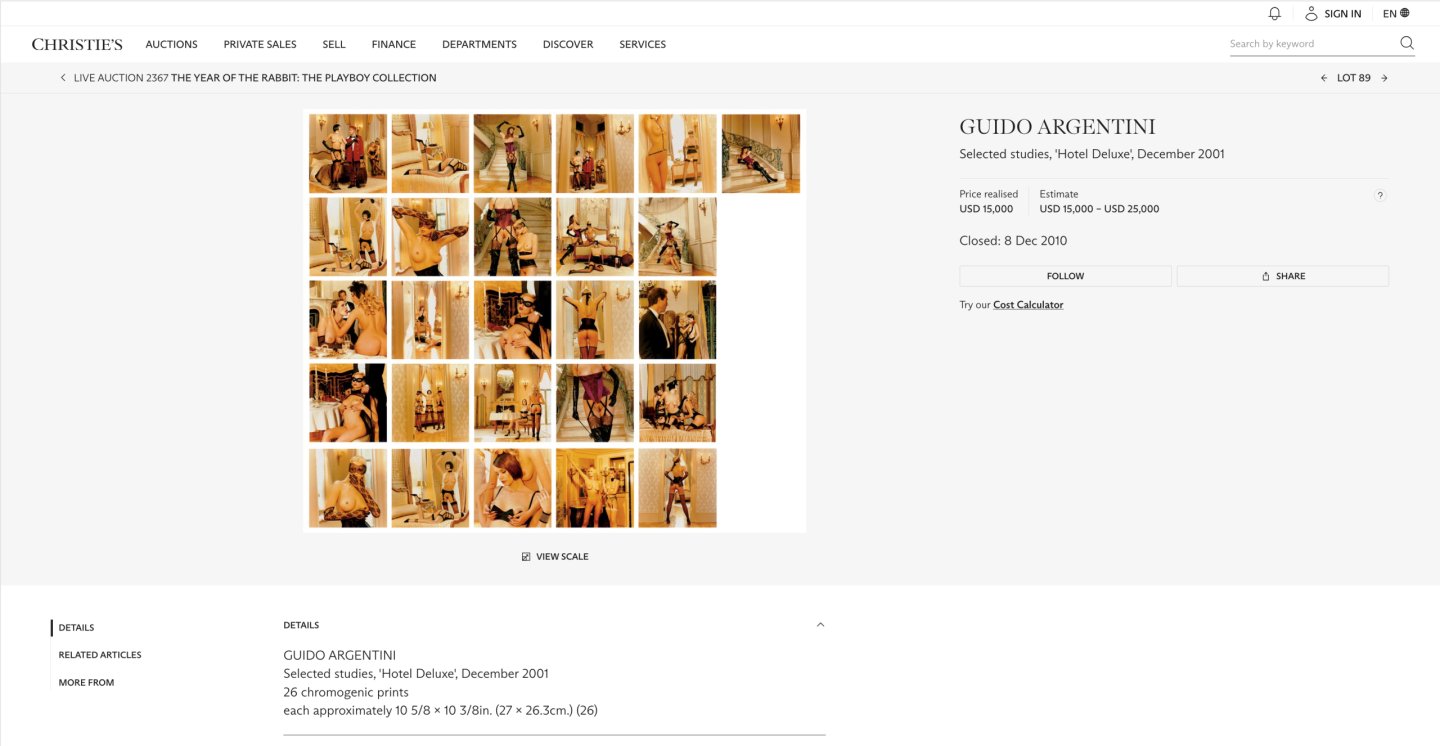 CHRISTIE'S — SELECTED STUDIES "HOTEL DELUXE"